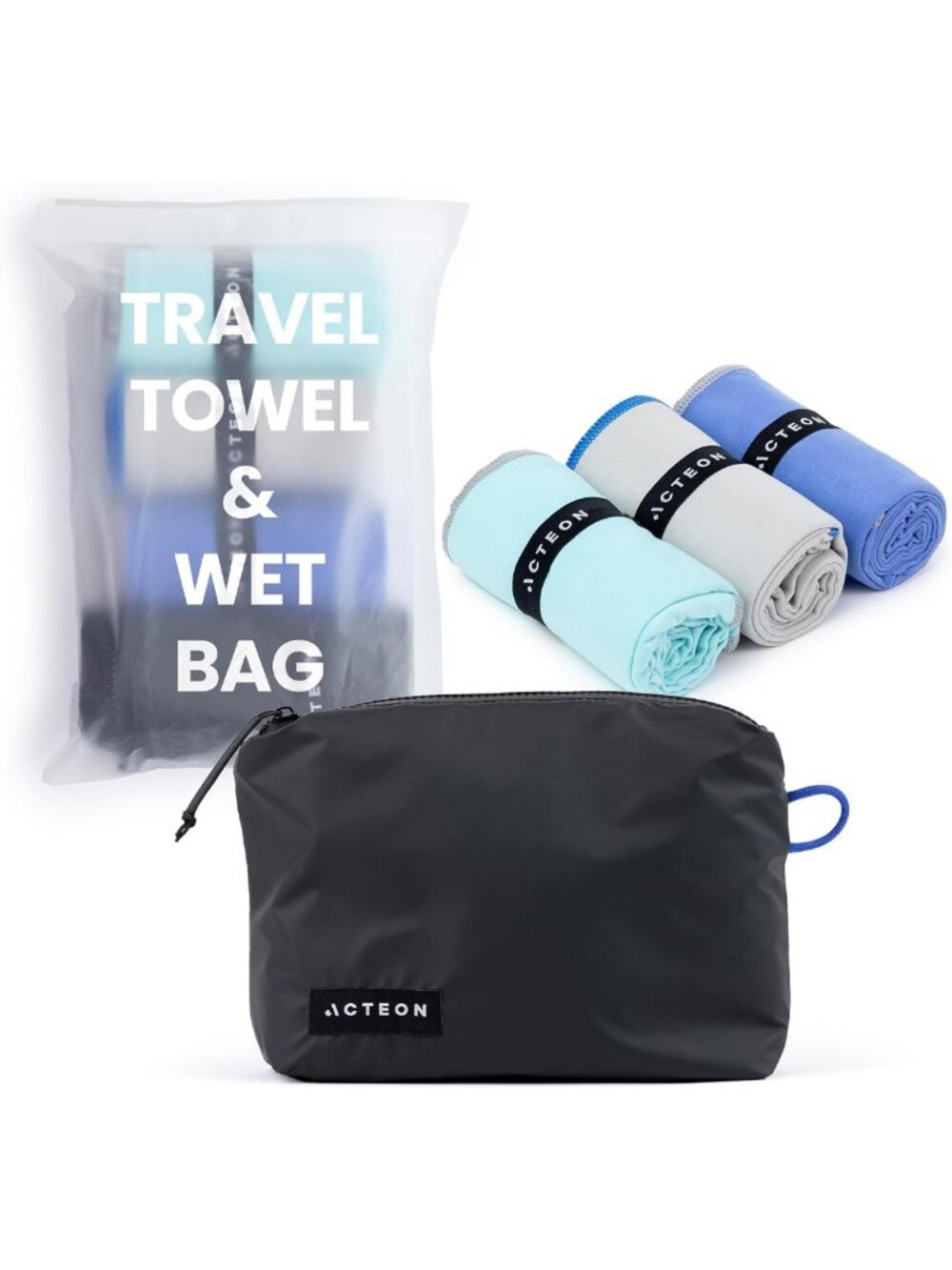 Quick Dry Microfiber Gym Towels - Odor-Free, Mega Absorbent, 3 Pack for Travel